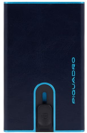 PIQUADRO PORTA CARTE DI CREDITO PELLE, MECCANISMO IN METALLO blu BLU 2 TU