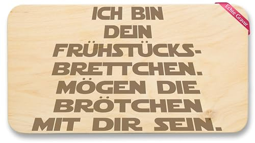Frühstücksbrettchen Holz Natur - Statement - Frühstücksbrett Mögen die Brötchen mit Dir sein I Vesperbrett I Jausenbrett - 22x12 - Holz - vatertagsgeschenk brettchen lustige sprüche