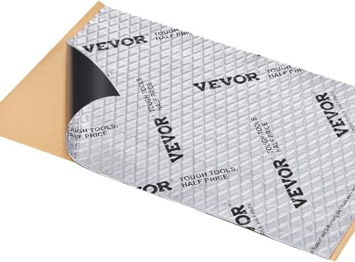 VEVOR Tapis d'Isolation Phonique 2 mm Insonorisation Voiture 3,3 m² Matériau Insonorisant Automobiles en Caoutchouc Butyle 248,9x398,8 mm Tapis Isolant Thermique Structure à 3 Couches pour Voitures