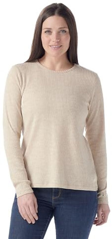 Smartwool Damen Standard Thermal Merino Rib Crew Toasted Coconut Heather 1, XS