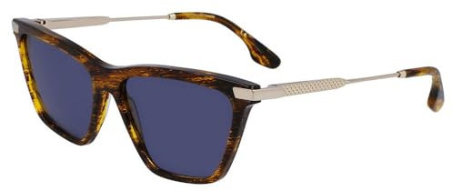 Victoria Beckham Unisex VB663S Sunglasses, 736 Translucent Horn, 57