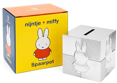Zilverstad - Spardose Würfel Kaninchen Miffy silbrig, Silver Coloured
