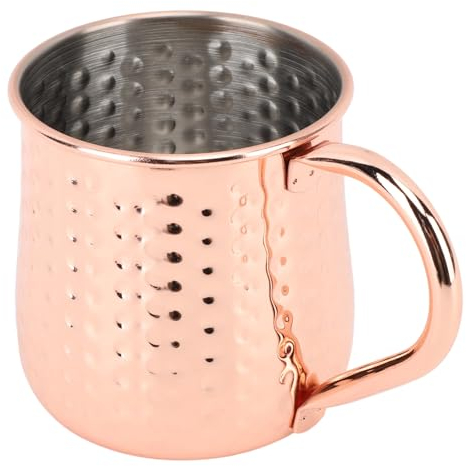 Kupferbecher mit Gehämmertem Design, Kupferbecher, Cocktail-Kupferbecher, Große Moskau-Mule-Cocktailbecher für Kaffee, Milch, Saft, Tee und Andere Kalte oder Heiße Getränke (Typ 1)