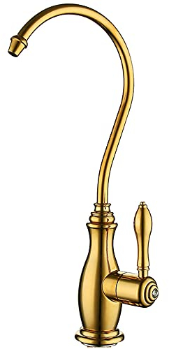 Grifo de cocina con filtro de agua potable, grifo dorado para fregadero de cocina con rotación de 360 grados, filtro de agua potable de ósmosis inversa, grifo de cocina