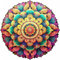 Mys Aurora Wooden Puzzles,42x42cm 500 Piece Flower Mandala Jigsaw Puzzles,Unique Shape Colorful Puzzles for Kids and Adults, Wooden Puzzles Gift for Family Game and Home Decor
