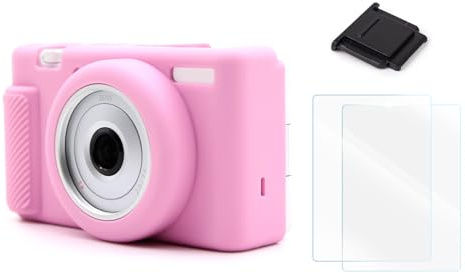 VOVMOEYA Camera Case for Sony ZV-1F/ZV-1 II/ZV-1M2 with 2 Screen Protectors and 1 Hot Shoe Cover, ZV1F/ZV1M2/ZV1II Silicone Case, Soft Lightweight Protective