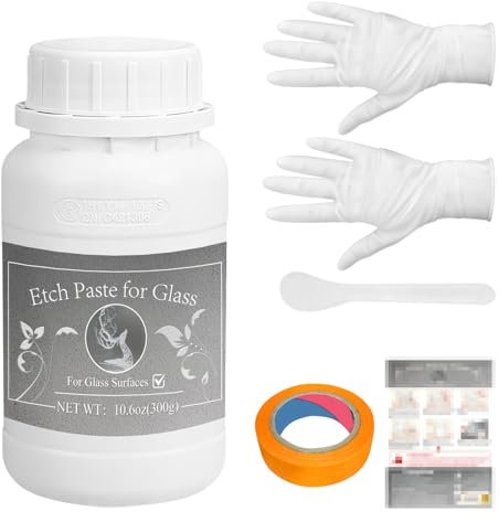 EIGTWEN 300g Etch paste for Glass,Etch Paste Can be Used on a Variety of Surfaces,Including Glass,Ceramic,Metal, and More.It is Perfect for Creating Vustom Designs and Patterns on Your Favorite Items