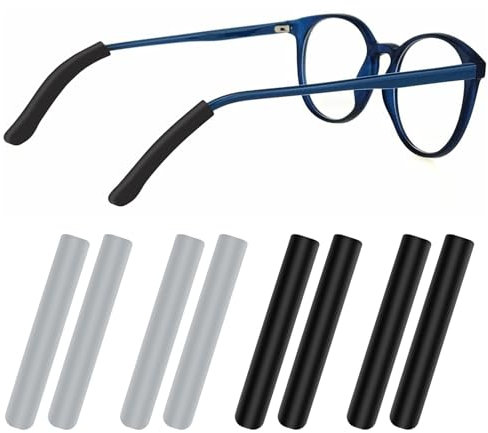4 Pairs Glasses Ear Cushion Silicone Glasses Ear Grips Anti Slip Eye Glasses Ear Grippers Safety Glasses Side Shields Arm Covers Ear Pads for Glasses Eyewear Retainer Stop Glasses from Sliding