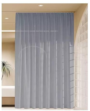 XILYZMO Kabinenvorhang, Stützschiene Hintergrundvorhang, Salons Gemeinsame Plastizität Deckenvorhangpaneel, Aluminiumlegierung Aufhängesystem Loft Bildschirm Einstellbar(Schwarz,450-670x270cm)