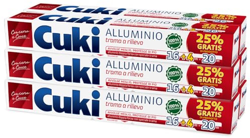 Cuki Alluminio con speciale Trama a Rilievo 16+4m, 6 confezioni da 16+4m