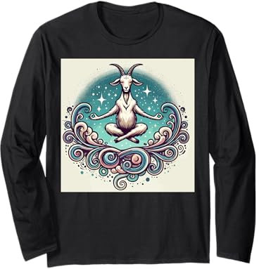 Ziege Yoga Spielzeug Ziege Stofftier Plüsch Ziege Yoga Party Spiel Langarmshirt