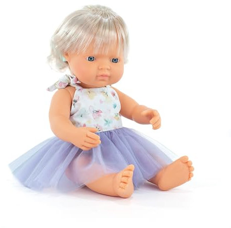 Miniland Puppe, 38cm, europäisches Mädchen mit Hörgerät. In Spanien hergestellt. Anatomisch korrekt. My Friend & Me Collection
