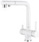 DJHFHCS Grifo de Cocina de 3 vías con Manguera rociadora extraíble, Grifo de Fregadero de Agua filtrada de ósmosis inversa, Doble manija, Blanco Enterprise