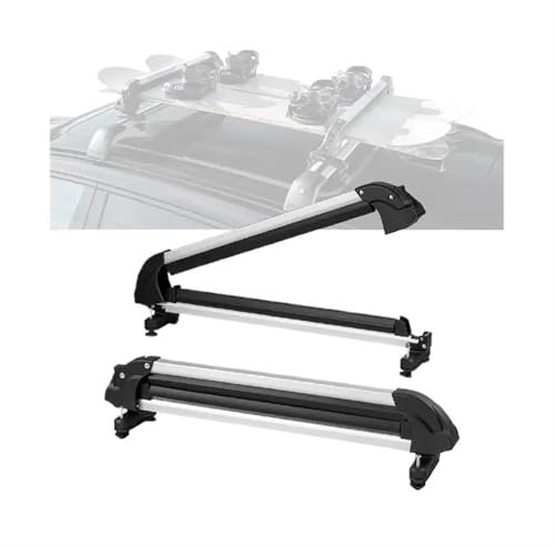 Cross Barres Rail Porte-Skis Universel pour Toit Voiture, Adapté À Plupart des Barres Transversales, Transport 6 Paires Skis, Barres Toit Ski Snowboard, 31.7 Pouces Barres De Toit Voiture