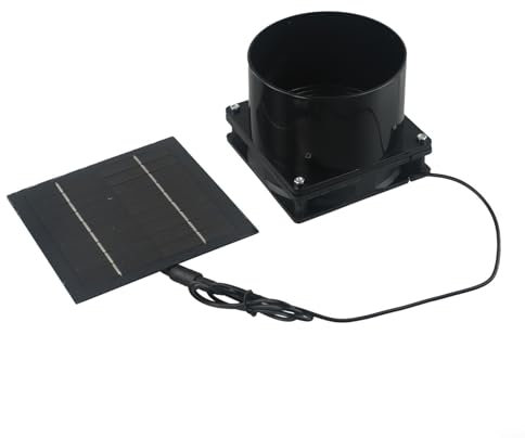 QOXEZY Ventilador de escape solar de 5 W, ventilador de escape alimentado por panel solar, calentador solar de invernadero, mini ventilador de refrigeración, para invernadero de caravana, casa de