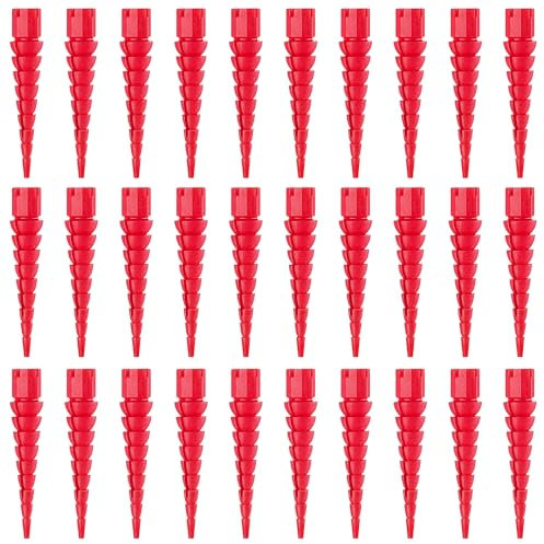 Gulfmew 30 Pcs Wood Anchor, Stripped Screw Hole Repair Kit for Wood, Door Hinge Screw Hole Repair Fits Screws Sizes #2 to #16, Red