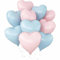 Herz Folienballon Blau Rosa, 10 Stück 18 Zoll Babyblau Herz Folien Luftballons Heliumfolie Herzförmige Pink Ballons für Geburtstag Babyparty Hochzeit Verlobung Valentinstag Dekorationen
