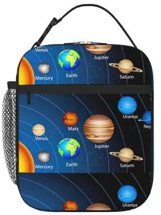 HKHLHLH Outer Space - Lonchera con sistema solar para hombres y mujeres, aislada para el trabajo, picnic, viajes
