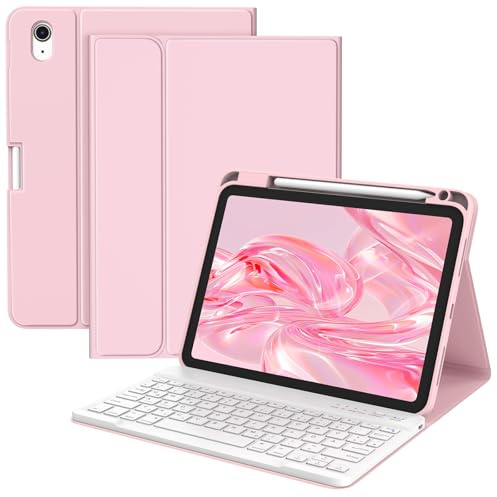 BQSS Hülle mit Tastatur für iPad A16 11 2025/10.9 2022, QWERTZ | Bluetooth-Tastatur, Deutsches Qwertz-Layout, Mit Stifthalter, Kompatibel Mit Ipad 10. Gen (2022) Und 11. Gen (2025)