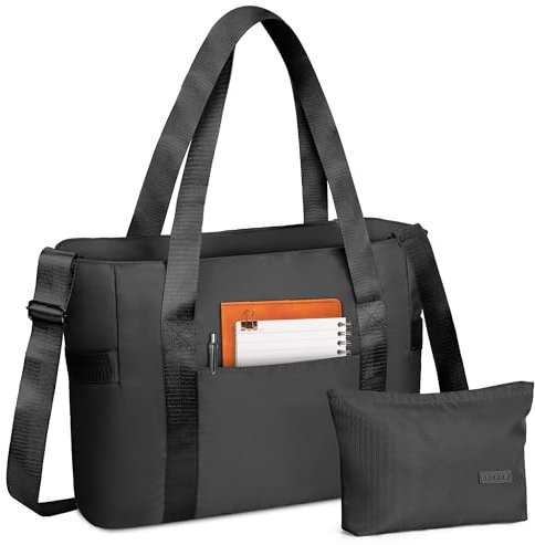 SKCOYH Shopper Tasche Damen, Arbeitstasche Damen groß wasserdicht mit Reißverschluss & Laptopfach, Handtasche Damen für Uni, Schule, Alltag (Schwarz)