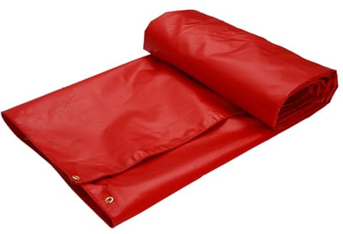 Lona Impermeable Exterior 400g/m² Lona de Protección con Ojales 5x8m Lonas Resistente a Los Rayos UV para Piscina Coche Barco Madera Muebles de Jardín(Rojo)