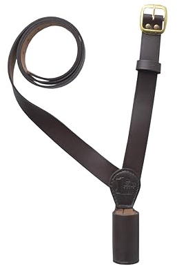 Brown Leather Flag Carrier Pole Holder Cross Belt, Left Shoulder Flag Carrying Belt for Adults Genuine Leather Shoulder Strap with Brass Buckle for Military, Honour Guards & Ceremonial Use