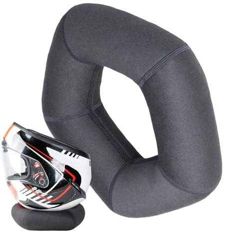 Motorradhelm Donut - PE -Schlauch, Schaumstoffpolster, Atmungsaktive Stütze | Helm -Rest -Kissen Mit Rückprallpolster Für Männer Frauen, Wartungsbasis -Donut Für Motorradhelm Schwarz 26x26x7cm