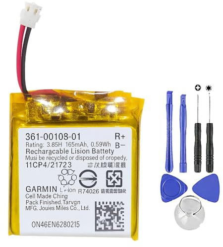 ELLENNE Batterie pour Garmin Vivoactive 3 | Music | 361-00108-00 + outils | Batterie pour Garmin Vivoactive 3 | Vivoactive 3 Music | 361-00108-00 | 361-00108-01 - Avec kit d'outils