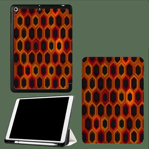 Coque pour iPad Air 3 (2019, 3ème Génération)/ pour iPad Pro 10.5 Pouces 2017 avec Porte-Stylo, Housse Etui de Slim Léger Protection Fonction Veille/Réveil Automatique,Graphique en Nid d'abeille