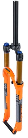 HZXQCVB Mountainbike Federgabel 26/27,5/29Zoll 100mm Federweg Scheibenbremse Luftfedergabel Schnellspanner 9 X 100mm AM Vorderradgabel 1-1/8 Gerades Rohr Manuelle Sperre(Orange,29in)