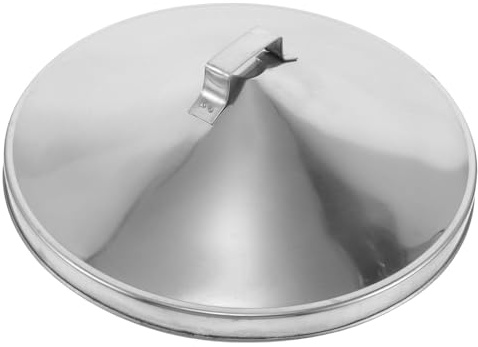 Ciieeo Couvercle Rond Encastrable Pour Table De Feu De Terrasse Ou Brasero Couvercle Éteignoir En Métal Argenté Pour Cheminée D'Extérieur