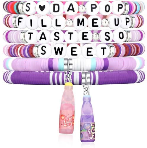 NEITWAY KPop Bracelet 6 Sets, Korea Singer Girl Bracelets, Kpop Jewelry accessories for Funs, Bracelets Kit For the Korea Pop Movie Fans Accessories