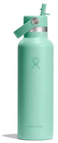 Hydro Flask – Standard Flex Straw Cap 621 ml (21 oz) Bottle | Edelstahl, auslaufsicher, passend für Getränkehalter – Kalt 24 Std. isoliert – Mermaid Green