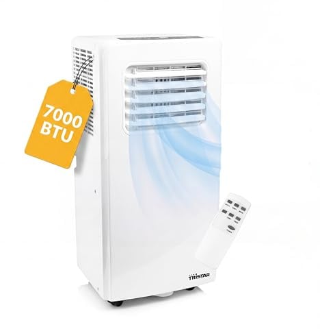 Tristar Climatizzatore portatile - 7.000 BTU - 3 in 1 - Deumidifica, Raffresca, Ventila - Fino a 25 m² - Kit finestra incluso - AC-5478 [Classe di efficienza energetica A]
