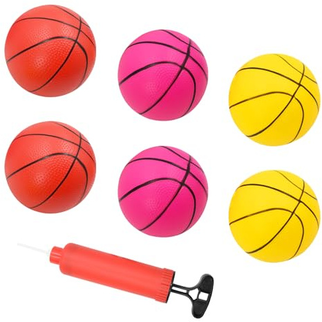 Hyacinthy 6 Stück Mini Basketball-15 cm, 3 Farben Basketball Klein mit 1 Lbasketball kleinuftpumpe, Drinnen Draußen Sportspielzeug für Kinder, Spiele für Pool Strand, Geschenk für Geburtstagsfeiern