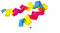 Regenbogenschwungband 3er Set, Wirbelband, Gymnastikband