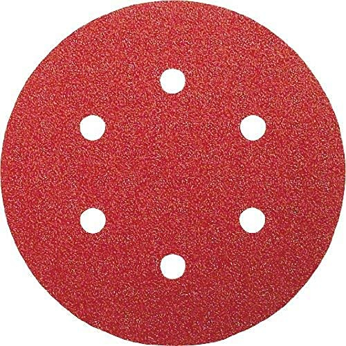 Bosch Accessories 2609256A31 Feuilles abrasives pour Ponceuses excentriques Diamètre 150 mm 6 trous Grain 80 Lot de 5 feuilles