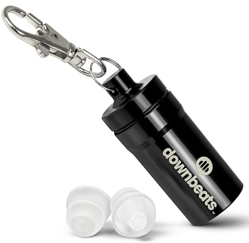 DownBeats Reusable High Fidelity Hearing Protection: Ear Plugs for Concerts, Music, Musicians, DJs, and Clubs (Black)