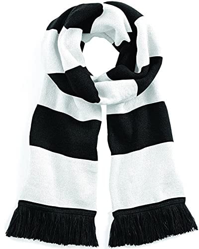 Beechfield Unisex Stadium Scarf Schal, Mehrfarbig (Black/White 00), One Size