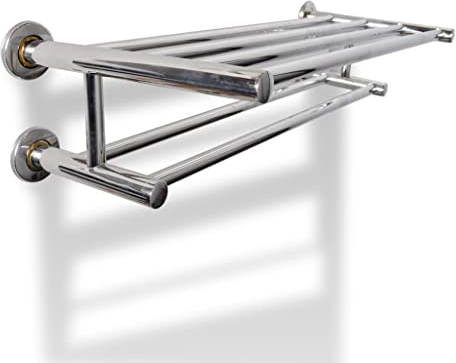 vidaXL Porte Serviettes Double Barre Fixe 6 Tubes Salle de Bain Toilette
