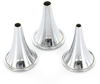 Gima Set 3 Speculum Auricolari Hartmann, Diametri 4, 5, 6 mm, In Acciaio Inox, Dispositivo Medico Classe I, 1 Kit da 3 pezzi.