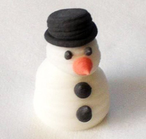 Holly Cupcakes 12 Mini Snowmen Cake Decorations: White, 12 Count, 2cm x 2cm, Winter Holidays