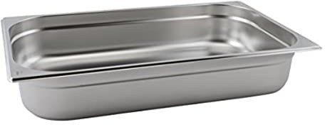 Genware NEV-GN11-65 Stainless Steel Gastronorm Pan, Size 1/1, 65 mm Deep