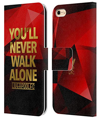 Head Case Designs Officially Licensed Liverpool Football Club Red Geo Ynwa Plain Liver Bird Ynwa Leather Wallet Case Compatible With Apple iPhone 6 / iPhone 6s