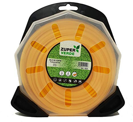 ZuperVerde Hilo Desbrozadora Profesional Nylon Cuadrado 3mm 44 Metros