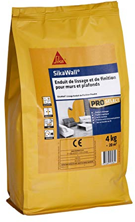 SikaWall Enduit de Lissage et de Finition murs et plafonds en poudre, Blanc, 4kg