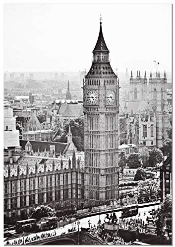 Panorama Poster Big Ben London 21x30cm - Gedruckt auf 250g-Papier - Wandbild Wohnzimmer - Papierplakat Schlafzimmer