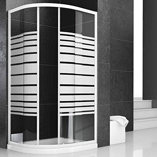 Ogomondo Box Doccia Semicircolare Circle Bianco Due Ante Cristallo Temprato (1, 87-89,5x87x89,5 Serigrafato)