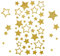 Kesote 210x Sticker Stern Aufkleber Glitzer Gold Etiketten Selbstklebend zum Basteln für Weihnachten Deko Geschenk