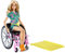 Barbie Fashionistas Doll #165, with Wheelchair & Long Blonde Hair Wearing Tropical Romper, Orange Shoes & Lemon Fanny Pack, Toy for Kids 3 to 8 Years Old - GRB93
